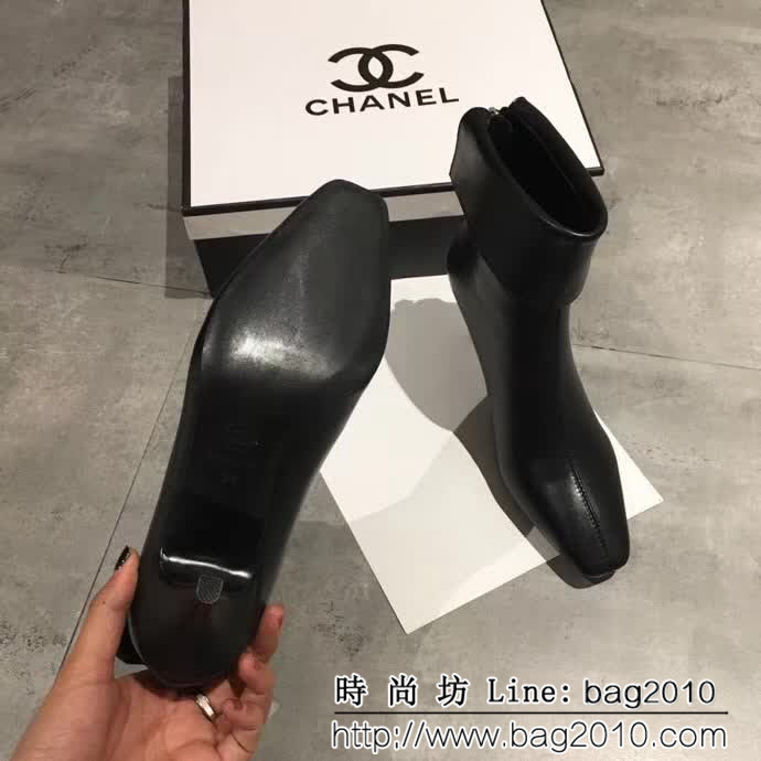 CHANEL香奈兒 19ss專櫃最新 專櫃定制 皺牛皮單鞋 黑色 QZS2010
